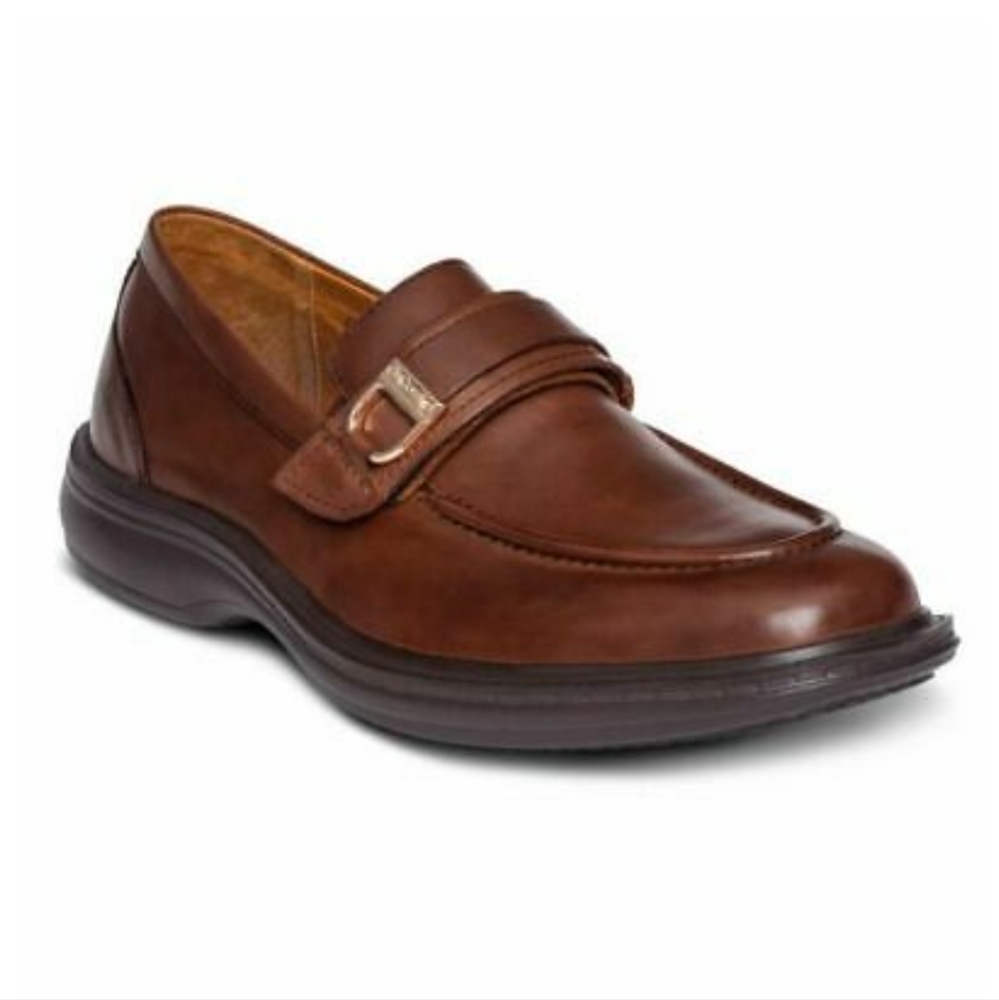 Dr Comfort Men's Dress Shoe.BROWN Stock # 51120, "John FREE!! GEL PADS